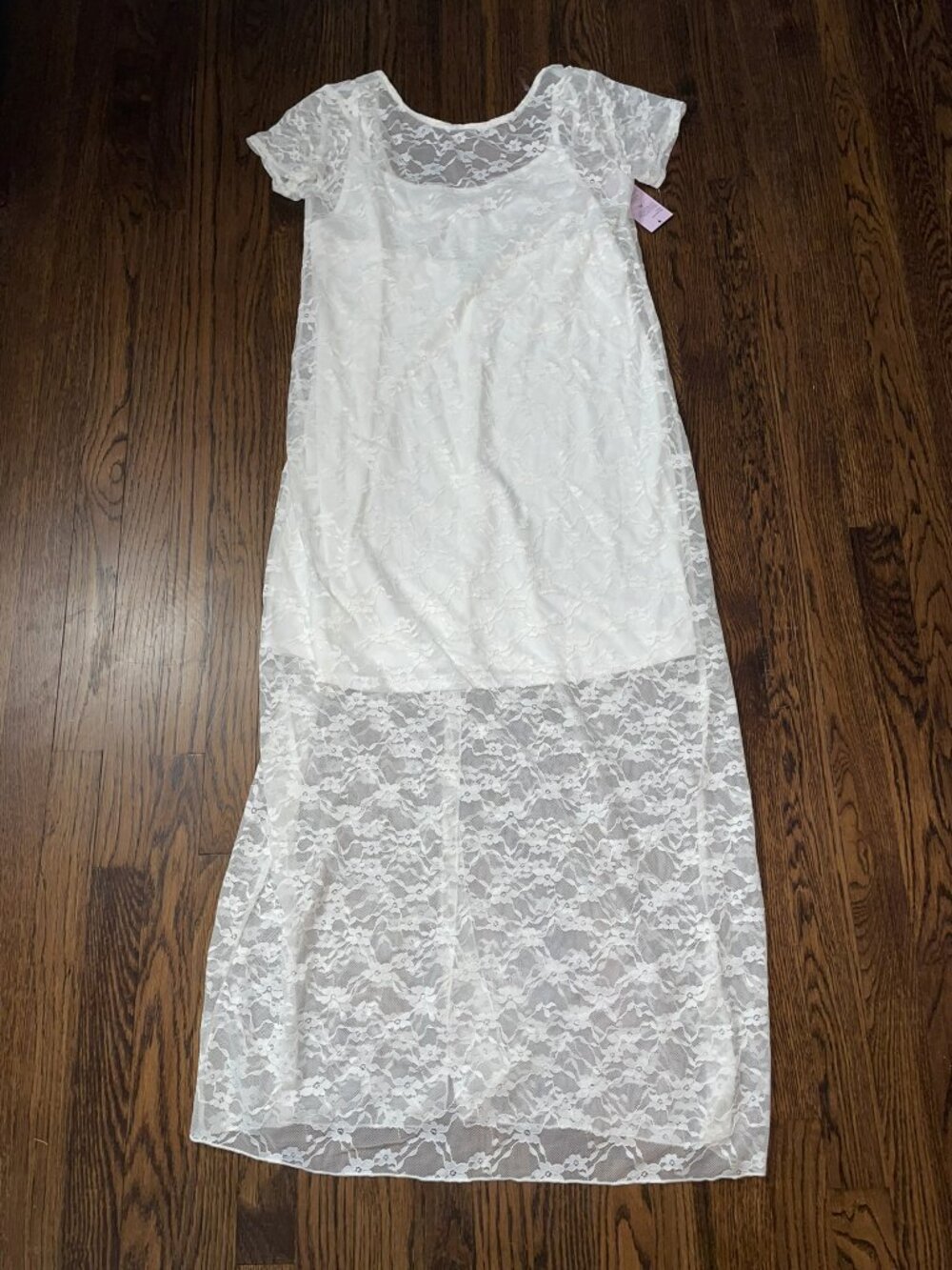 Wild Fable White Lace Maxi Dress XL NWT Short Sleeve Lined Boho Cottage